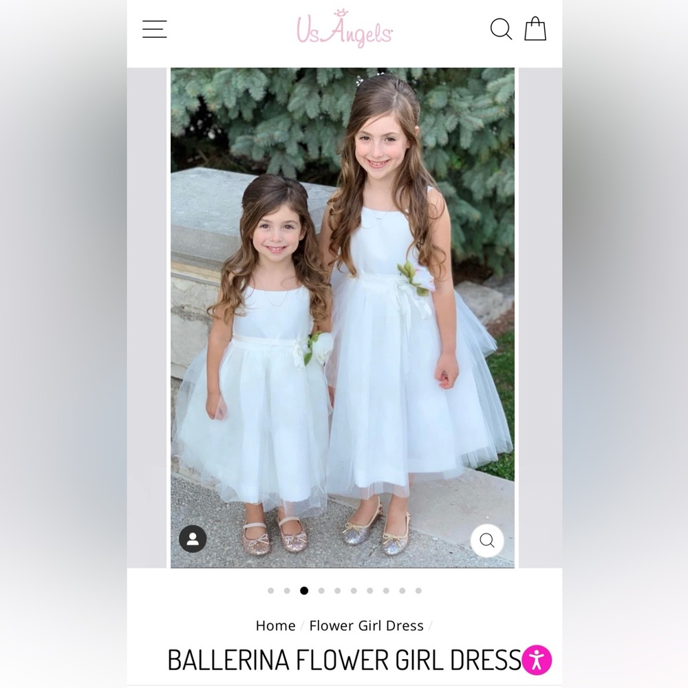 Us Angels White Flower Girl Or Formal Dress- size 2T